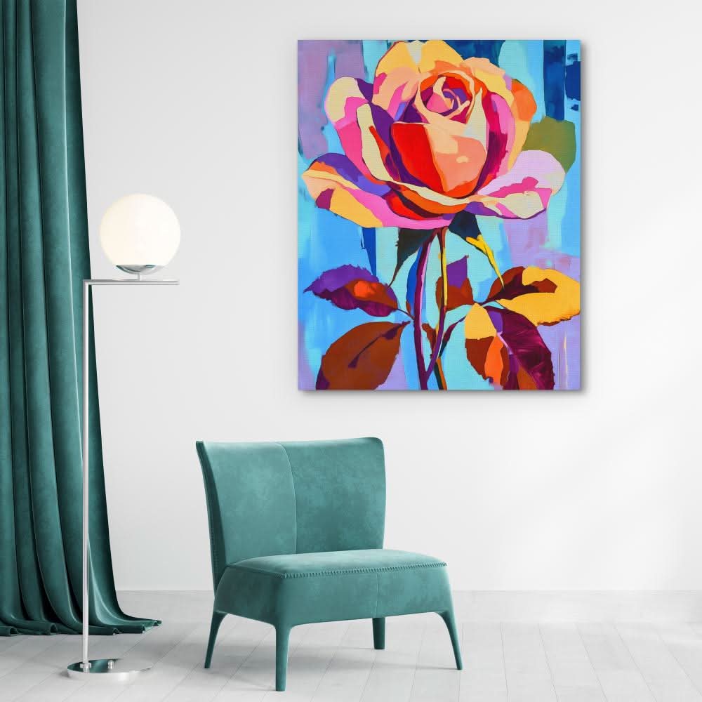 Prismatic Petals - Floral Art for Bedroom