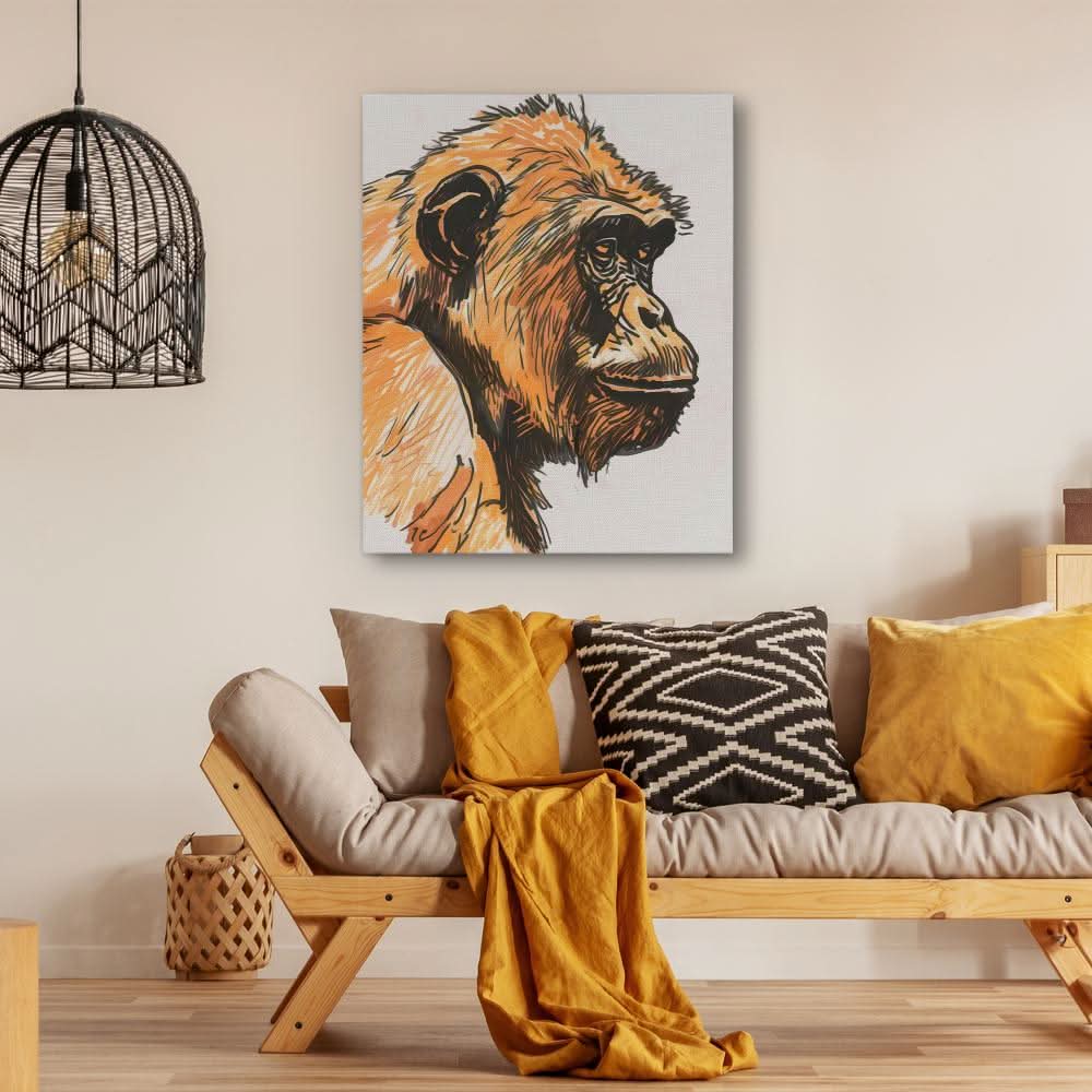 Prismatic Primate - Wall Art in Black Frame