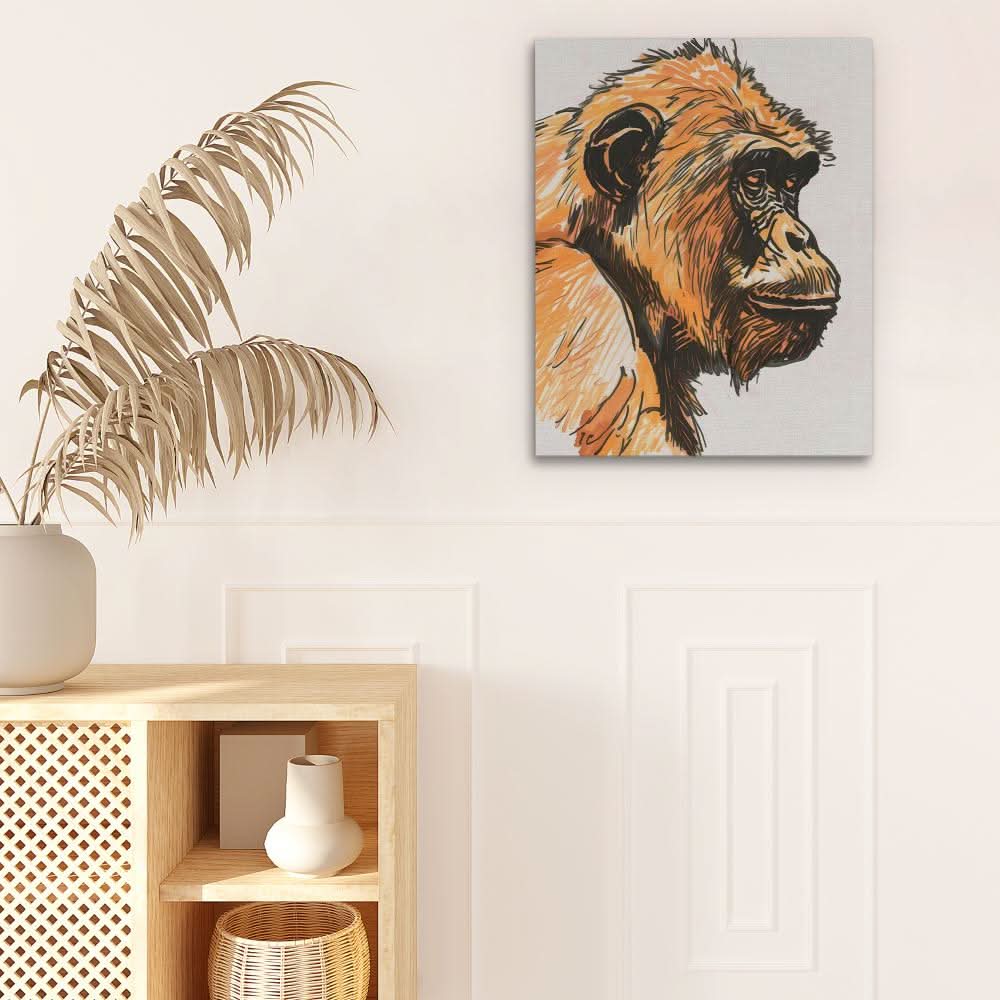 Prismatic Primate - Man Cave Wall Art in Black Frame