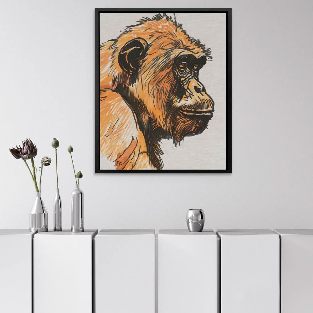 Prismatic Primate - Earth Tones Wall Art for Living Room