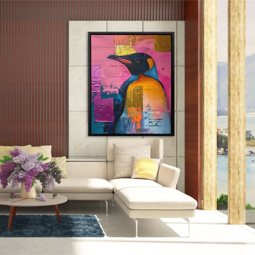 Pristine Penguin - Colorful Bird Canvas Print