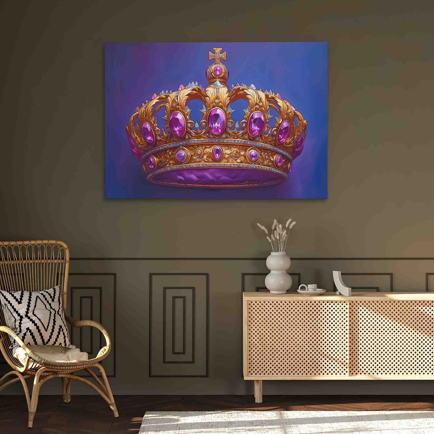Promise of Royalty - Magenta Wall Art in Black Frame