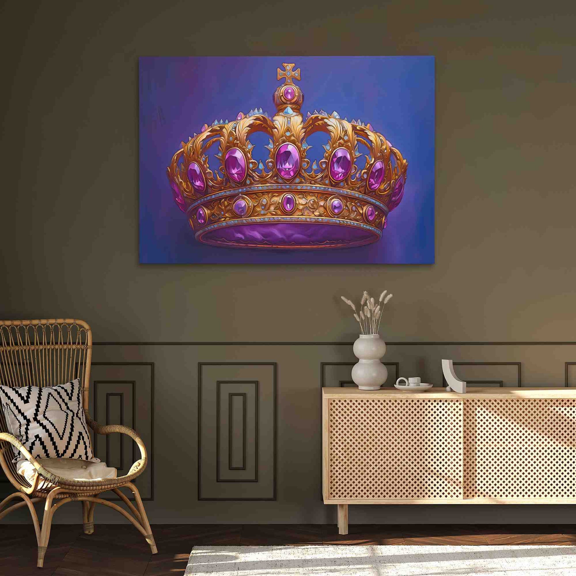 Promise of Royalty - Magenta Wall Art in Black Frame