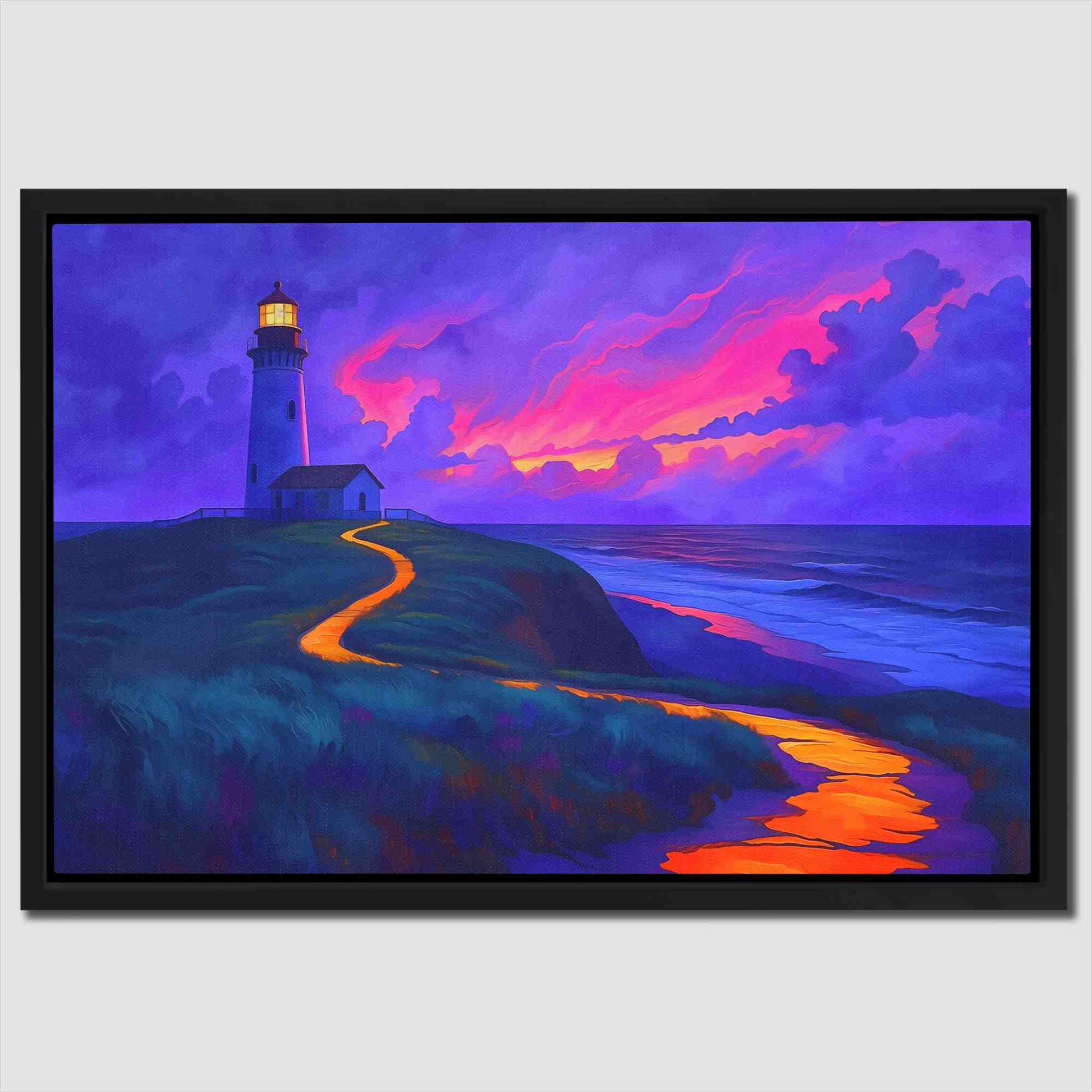 Psychedelic Beach Sunset - Purple Fuchsia Canvas Print