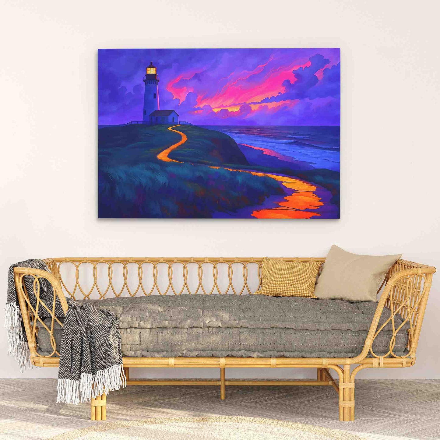 Psychedelic Beach Sunset - Large Psychedelic Canvas Print