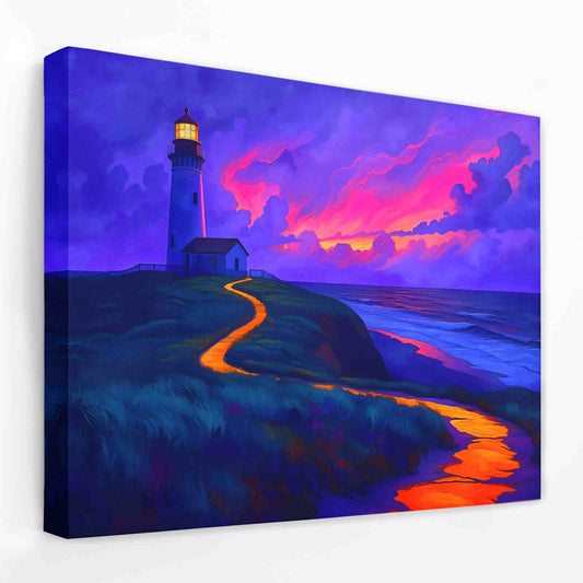 Psychedelic Beach Sunset - Beach Canvas Wall Art
