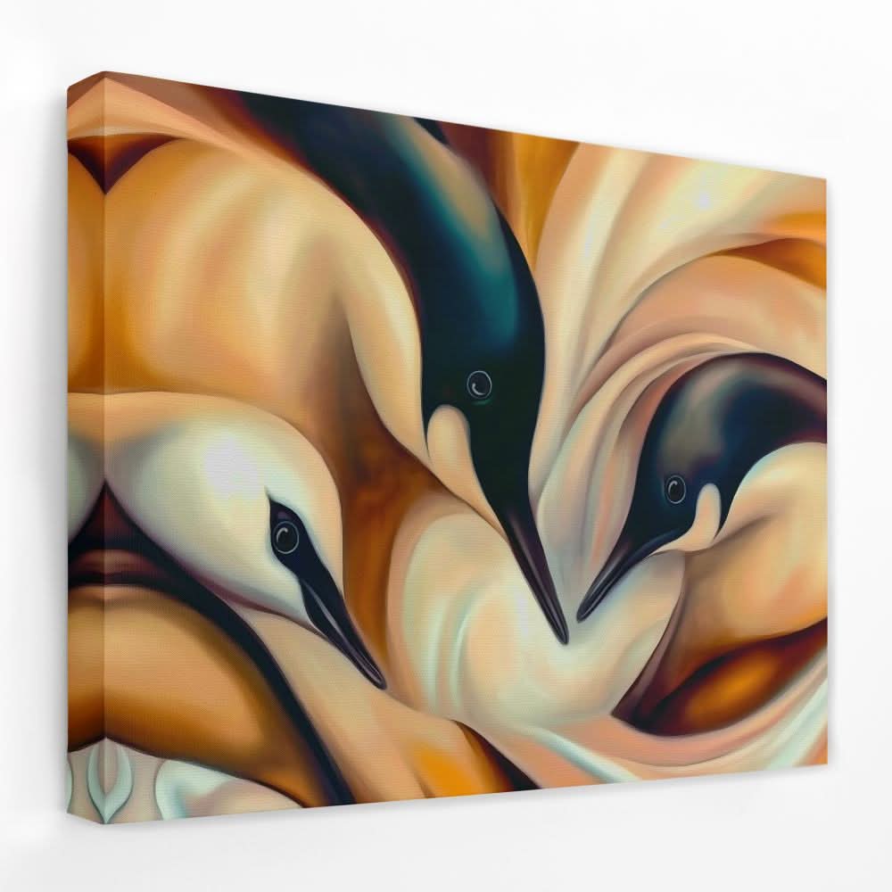 Puddle of Penguins - Animals Canvas Wall Art