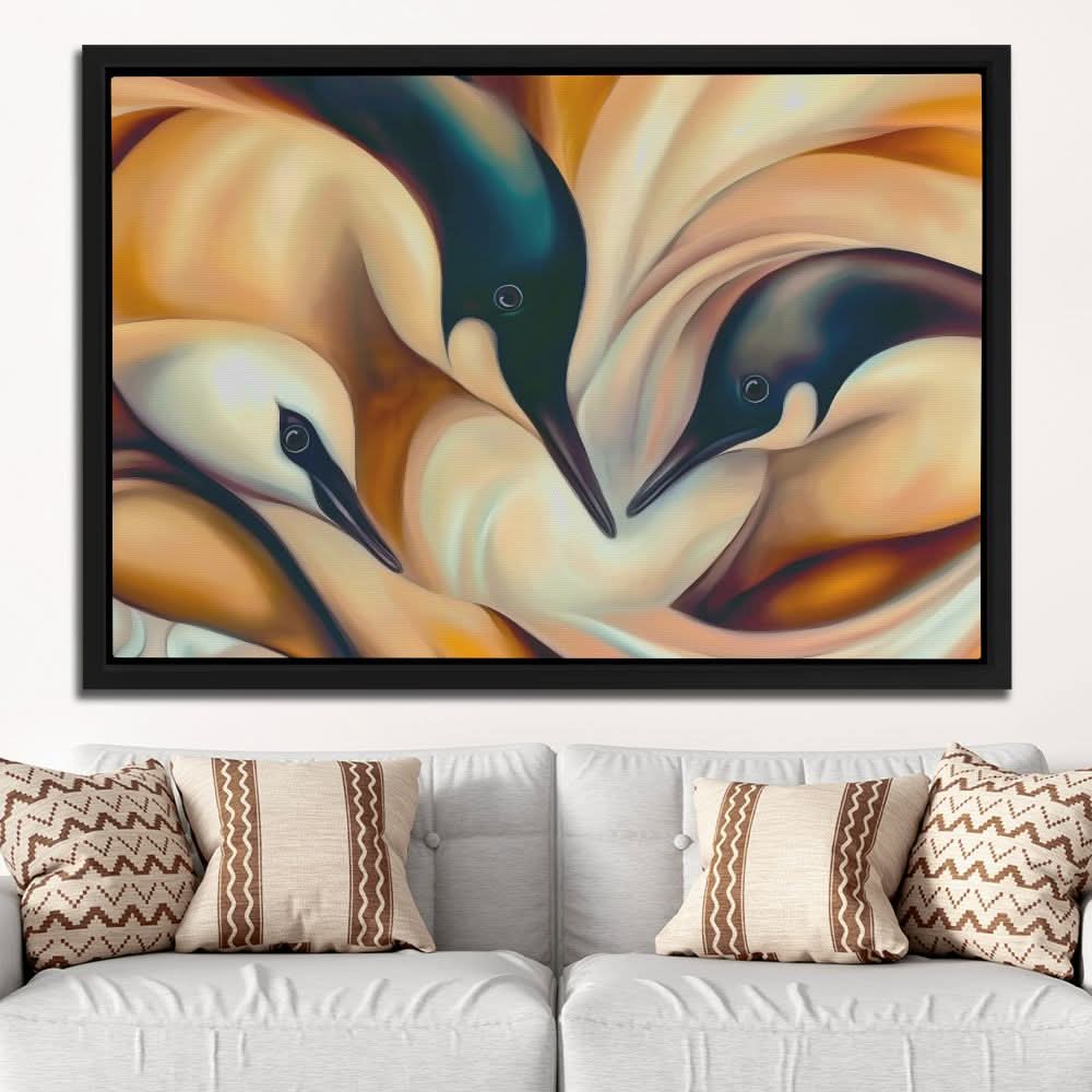 Puddle of Penguins - Oversized Animals Canvas Wall Art