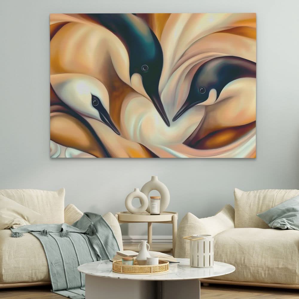 Puddle of Penguins - Modern Wall Art Print
