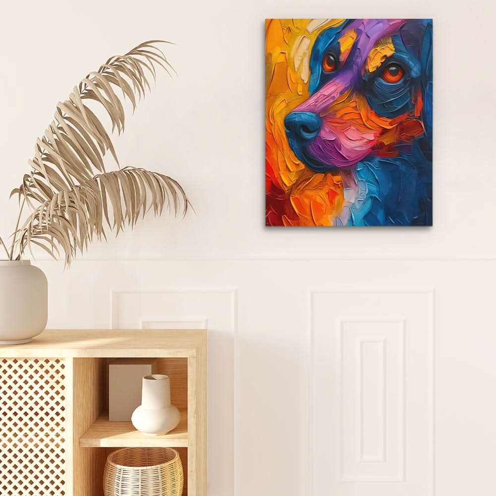 Puppy Dog Eyeballs - Modern Colorful Canvas Wall Art