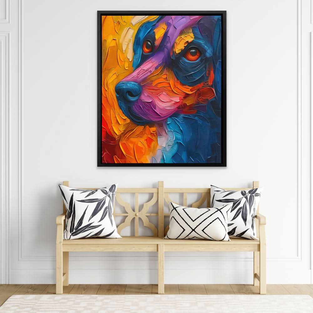 Puppy Dog Eyeballs - Dog Wall Art in Black Frame