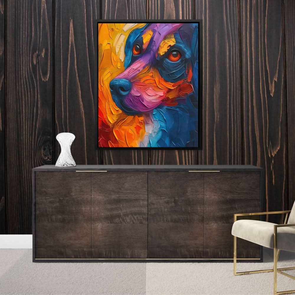 Puppy Dog Eyeballs - Blue Wall Art for Home Office