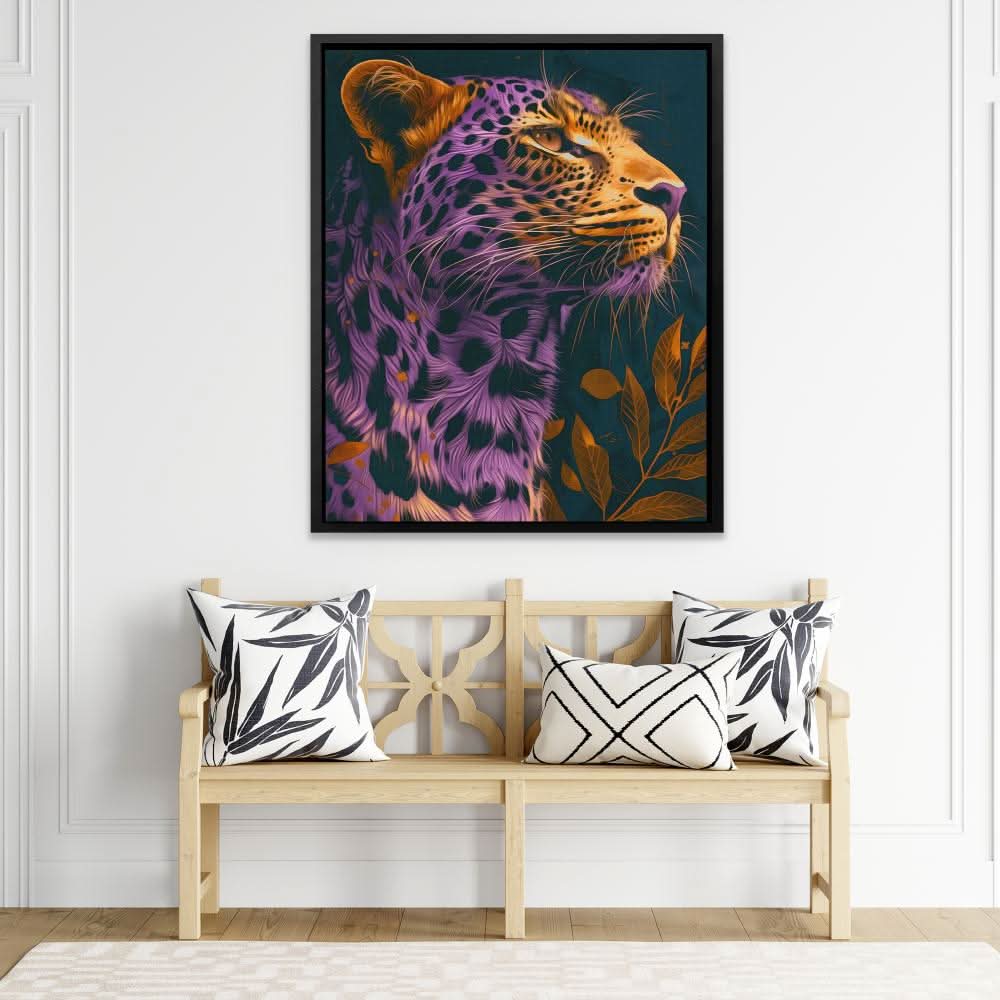 Purple Big Cat - Large Canvas Print
