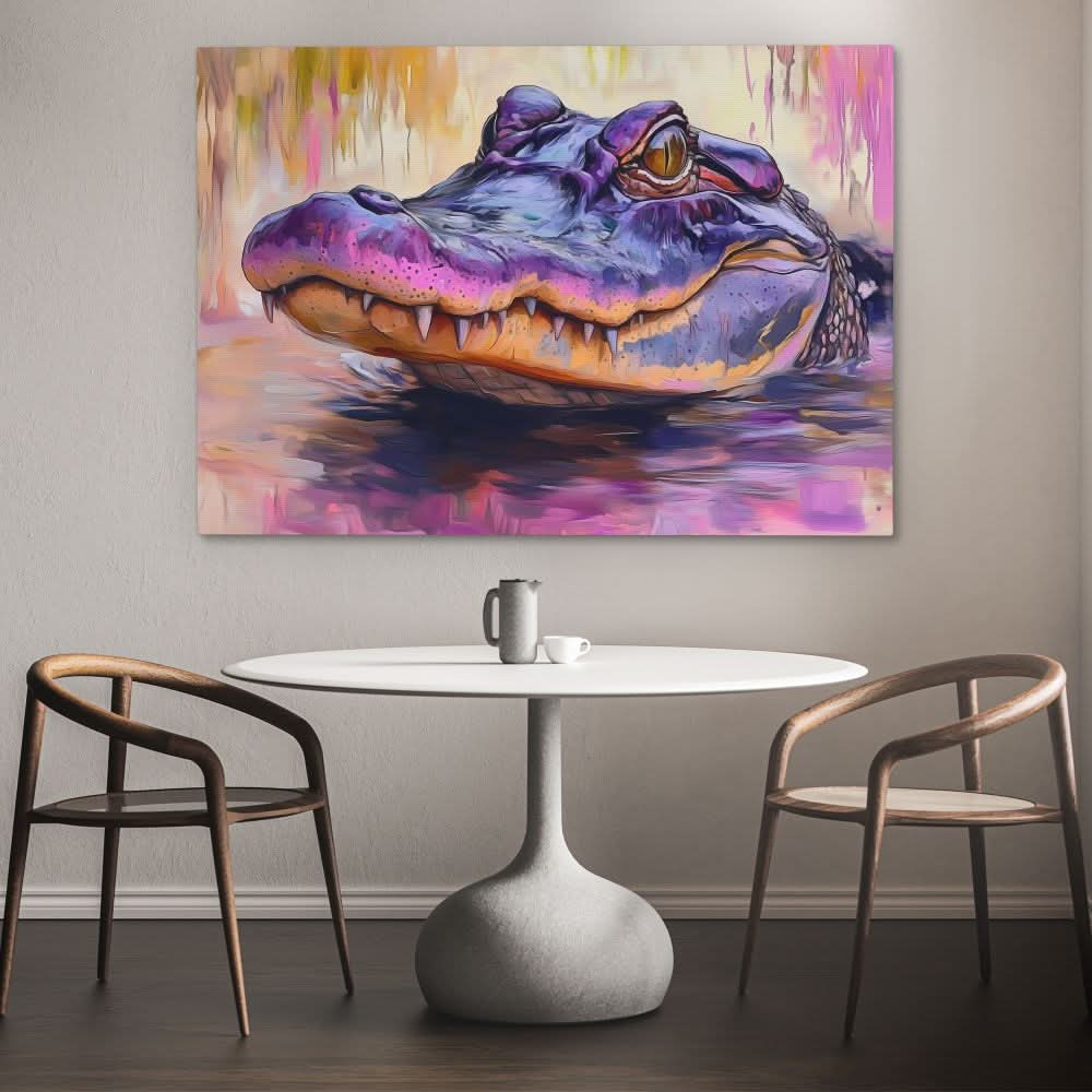 Purple Bite - Alligator Art for Home Office