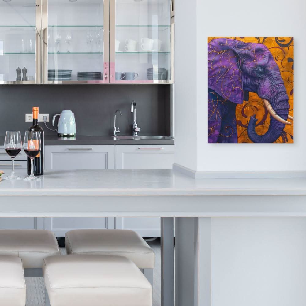 Purple Elephant - Large Modern Canvas Print