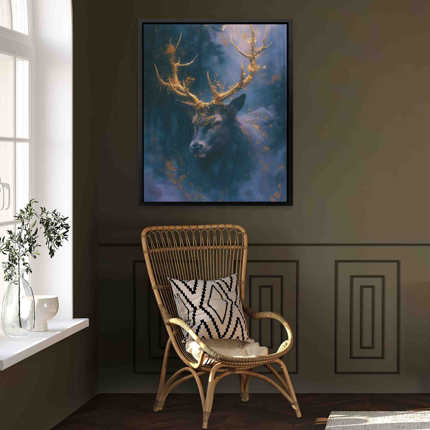 Purple Gold Deer - Purple Deer Canvas Print