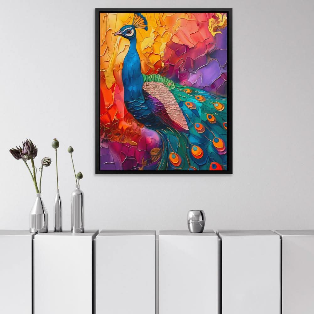 Purple Gold Plumage - Large Modern Canvas Print