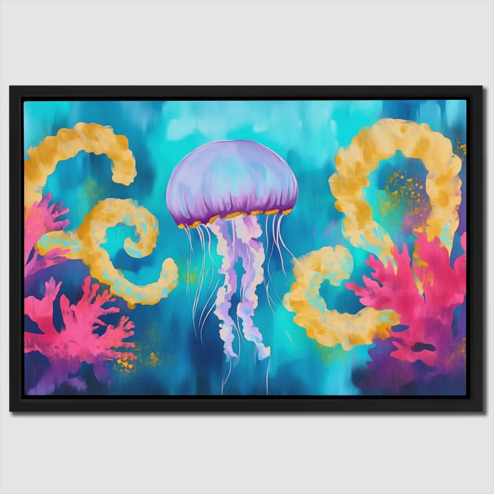 Purple Jellyfish - Beach House Art for Bathroom