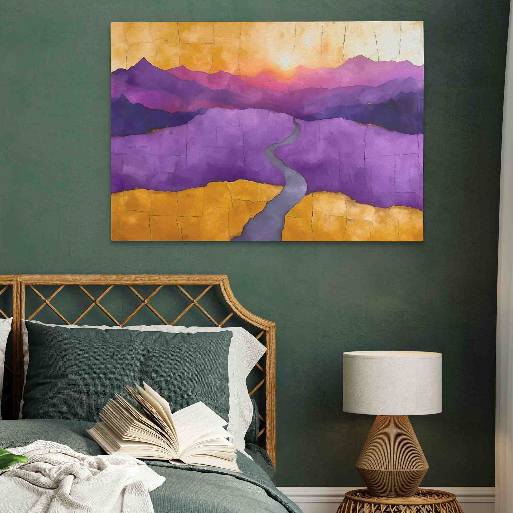 Purple Valley - Wall Art in Black Frame
