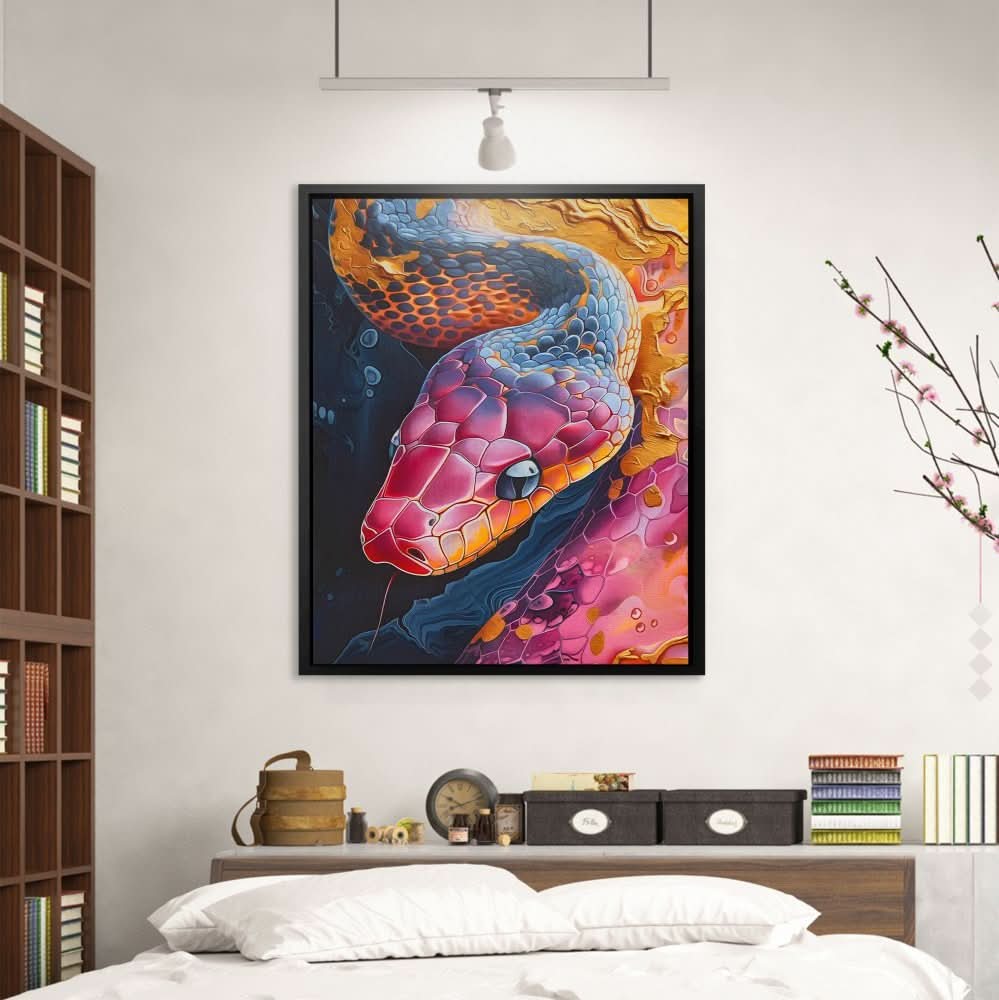 Python Spectrum - Maximalist Wall Art in Black Frame
