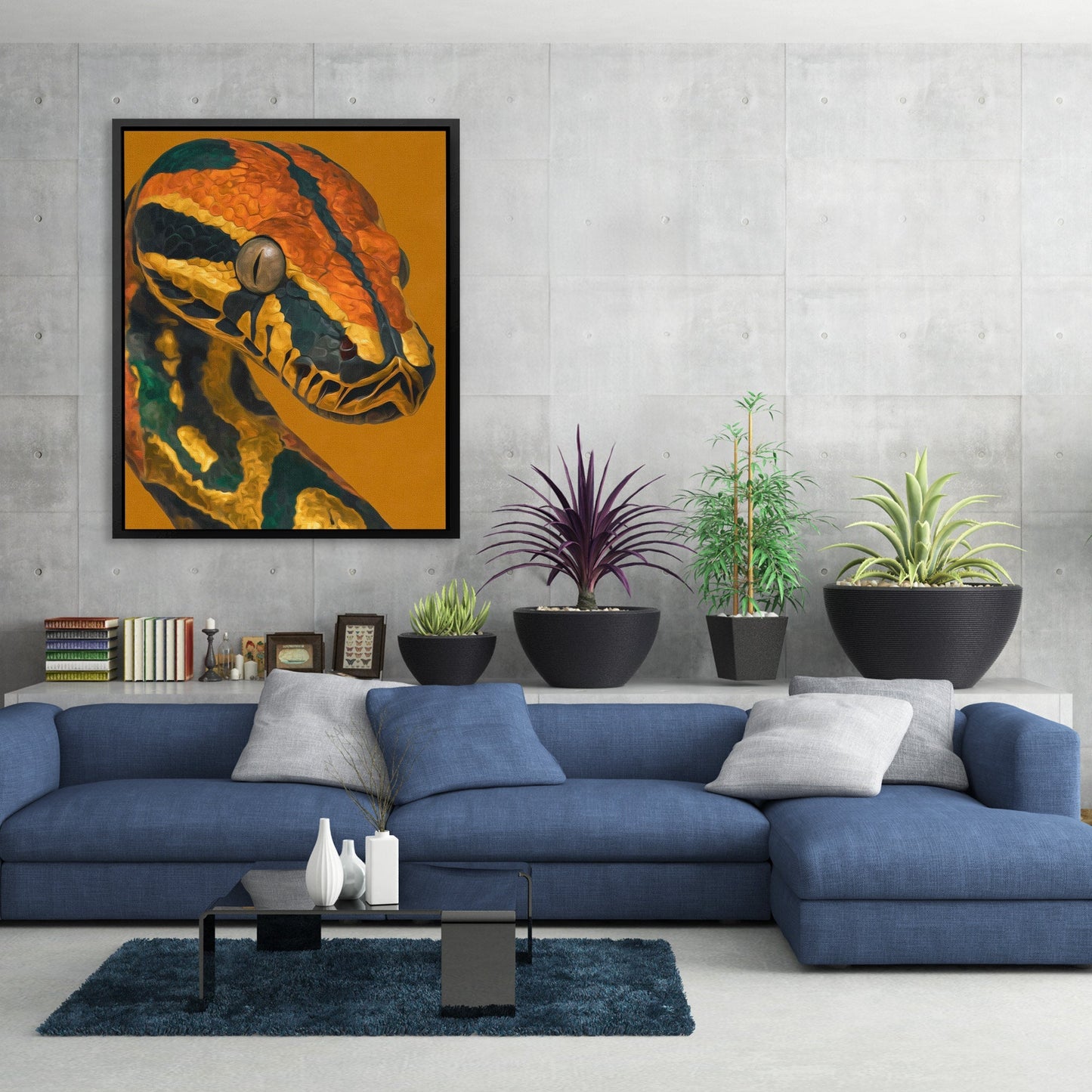 Python's Amber Coil - Luxury Wall Art
