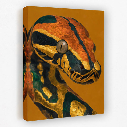 Python's Amber Coil - Luxury Wall Art