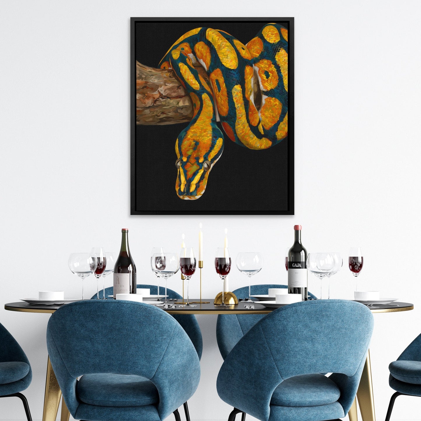 Python's Golden Coil - Luxury Wall Art