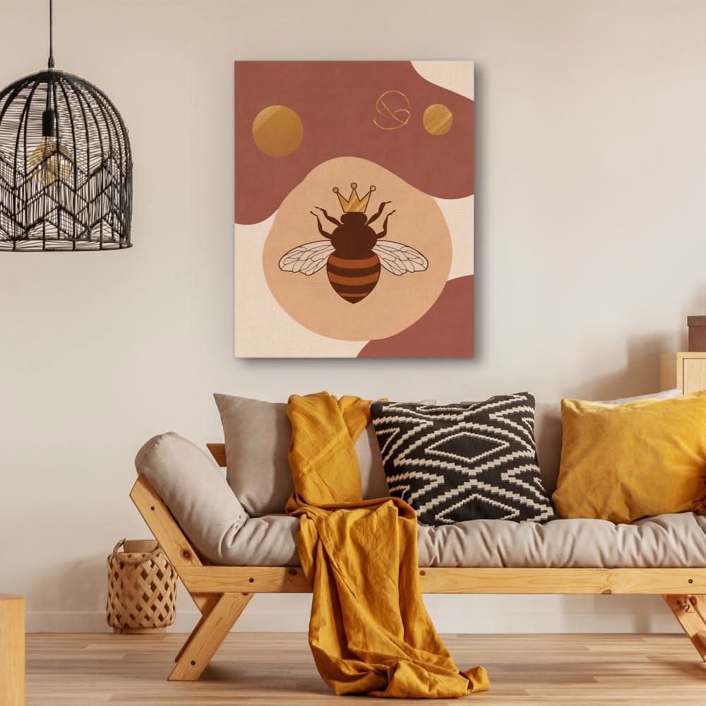 Queen Bee Buzz - Bee Art for Dorm Room