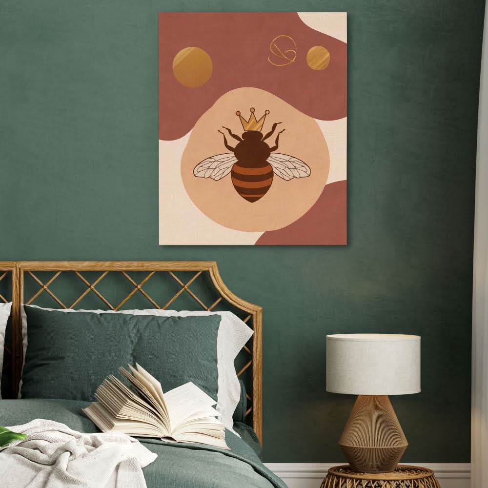 Queen Bee Buzz - Entryway Wall Art in Black Frame