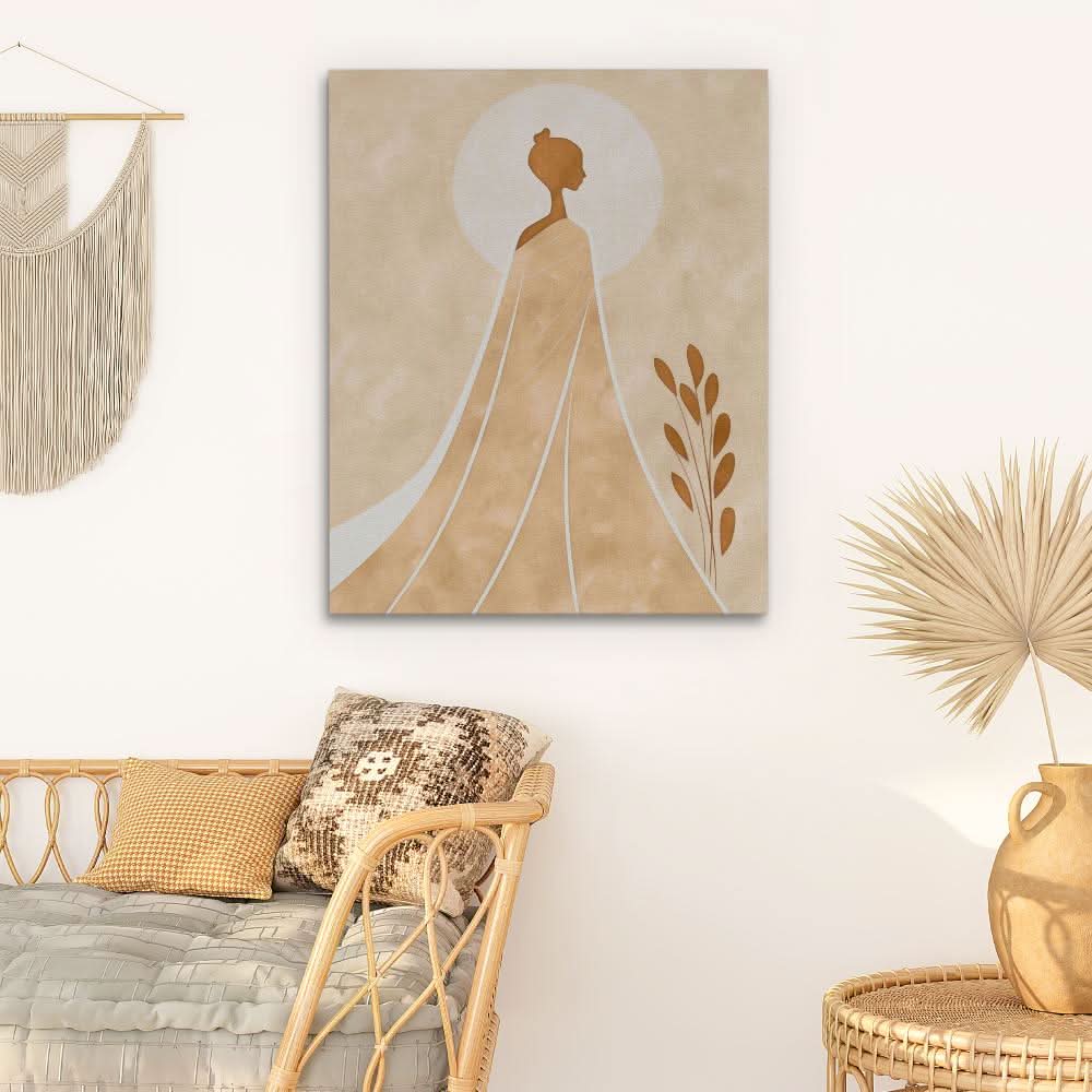 Queen of Highlands - Beige Wall Art for Home Office