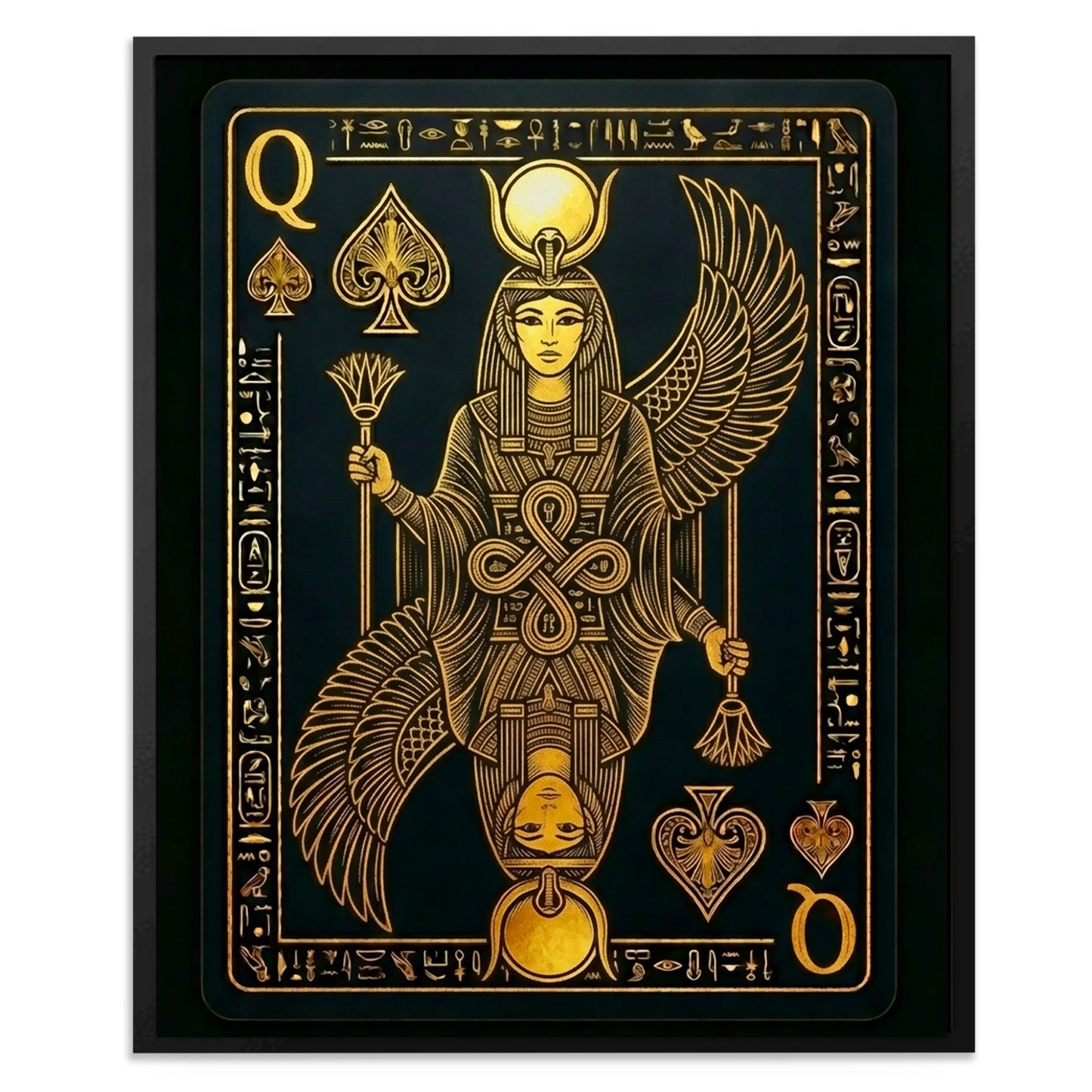 Queen Of Spades Egyptian Card