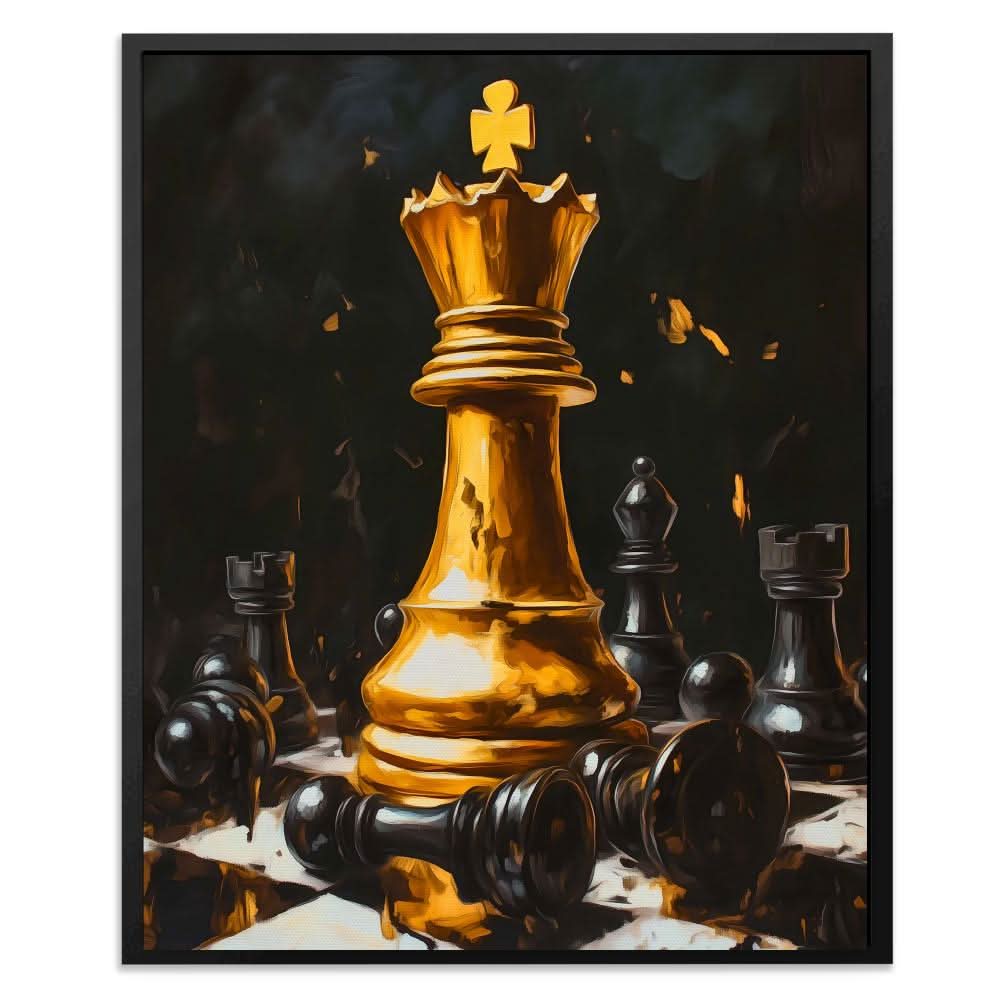 Queen Reigns Supreme - Black and Gold Canvas Print