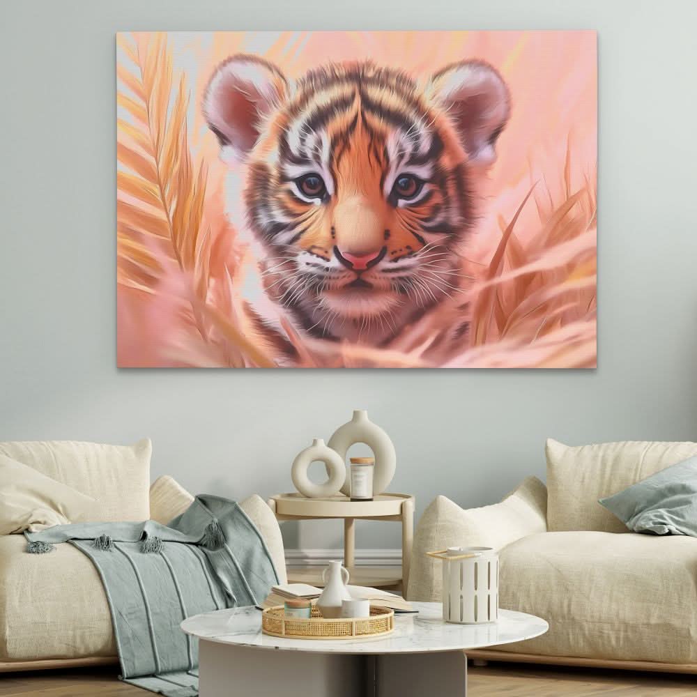 Quiet Paws - Baby Animal Wall Art in Black Frame
