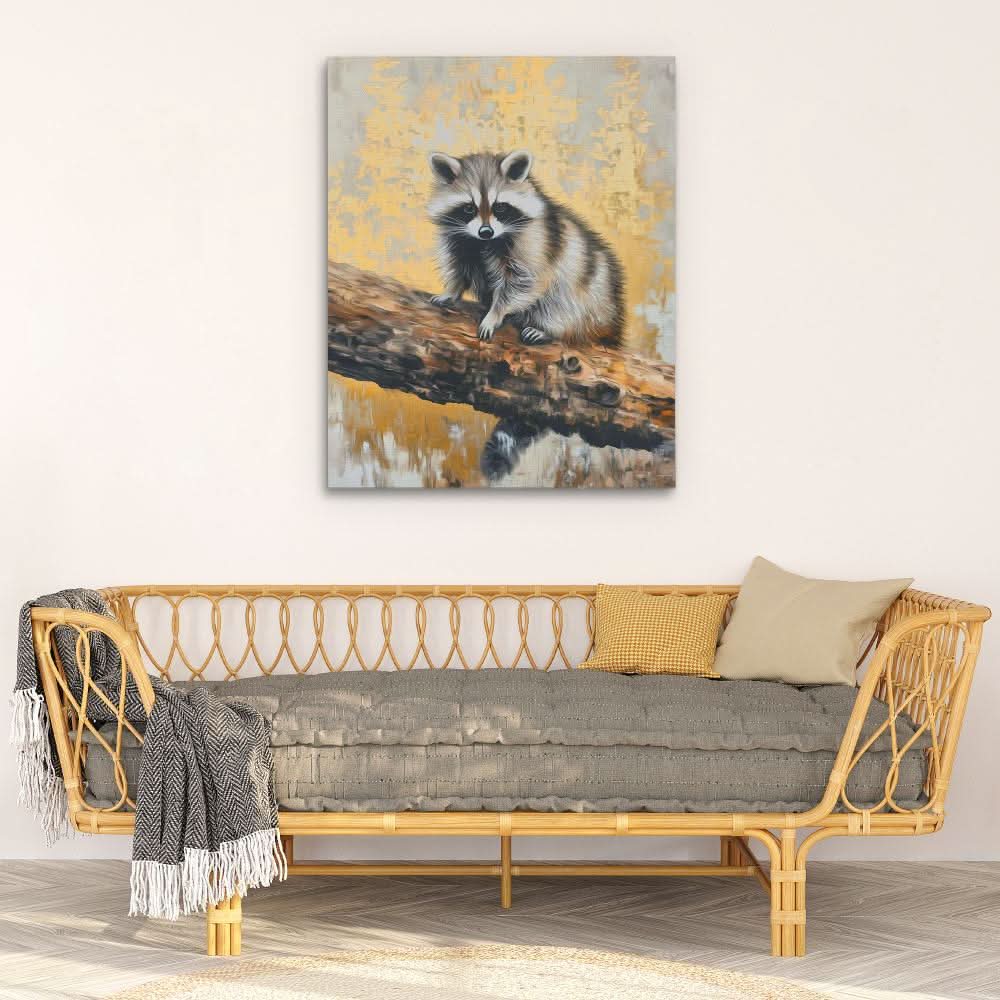 Raccoon Creek - Cabin Wall Art in Black Frame