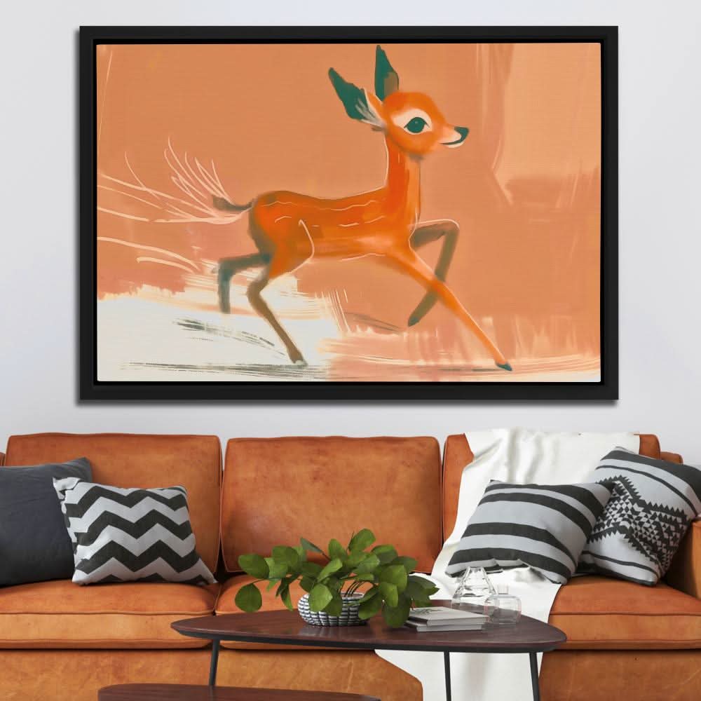 Racing Fawn - Brown Country and Farm Canvas Print