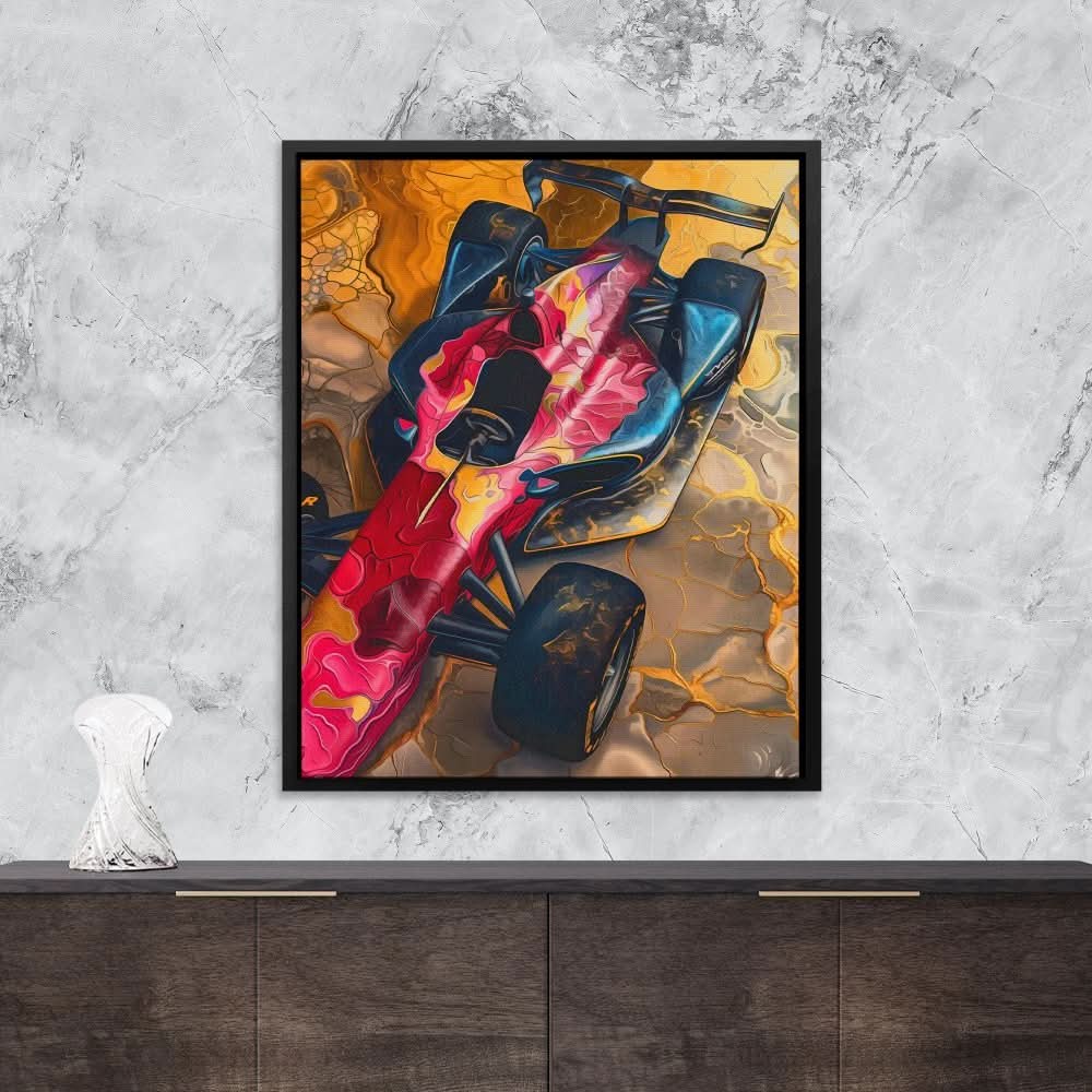 Racing Surrealism - Man Cave Wall Art in Black Frame