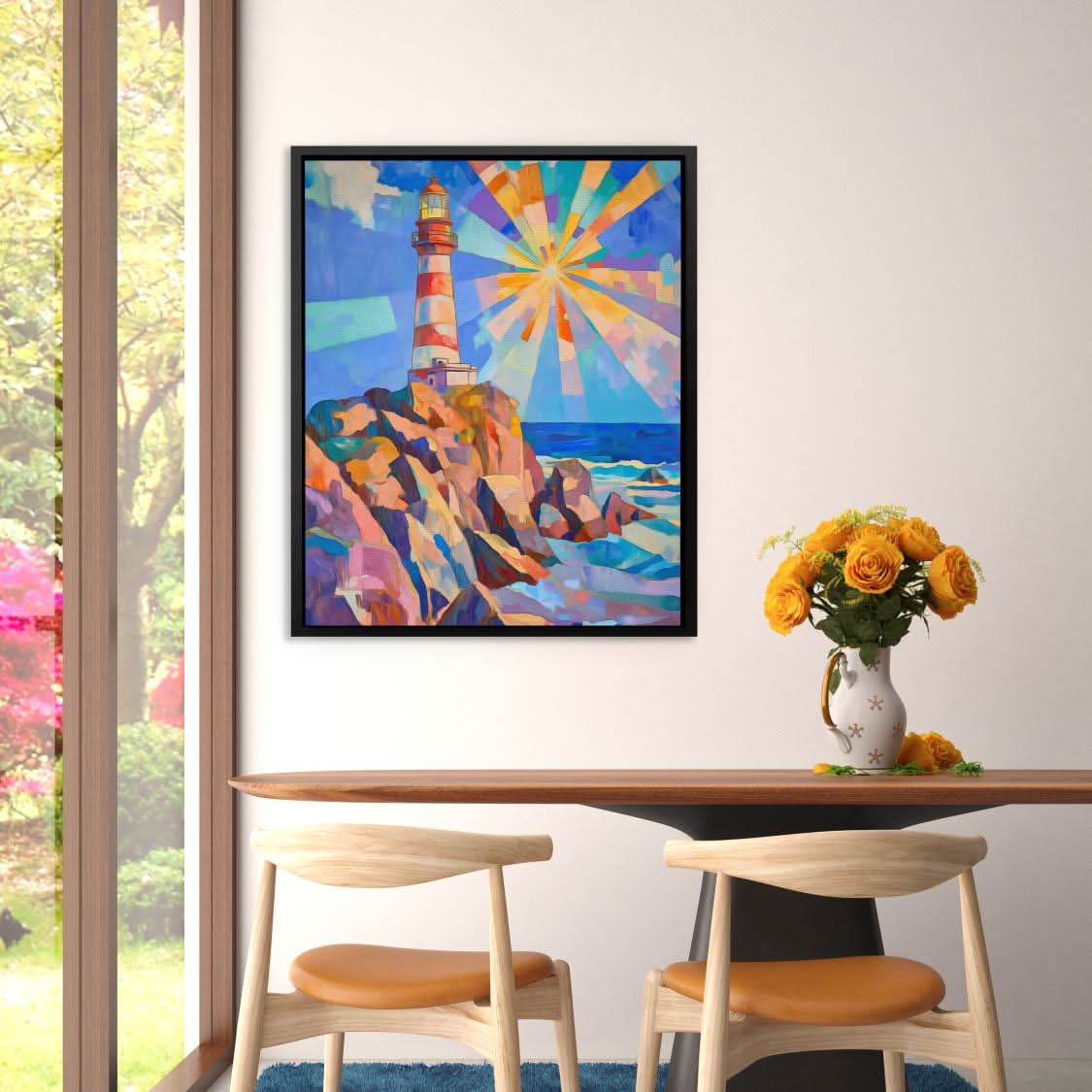 Radiant Beacon - Colorful Coastal Canvas Print