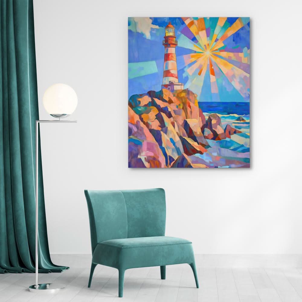 Radiant Beacon - Abstract Colorful Canvas Wall Art