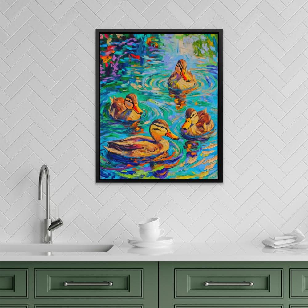 Radiant Ducklings - Oversized Baby Animal Canvas Wall Art