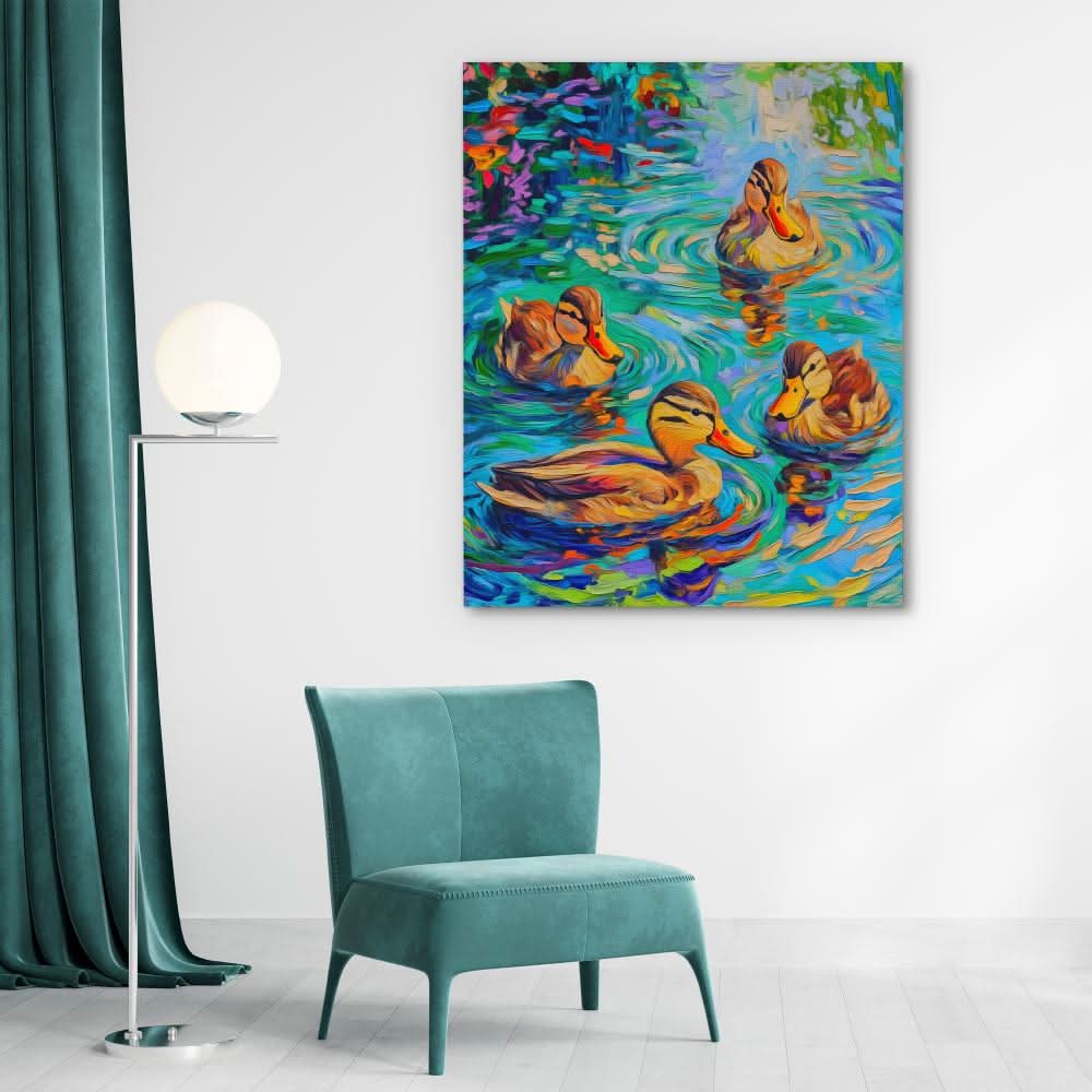 Radiant Ducklings - Baby Animal Art for Kids Room