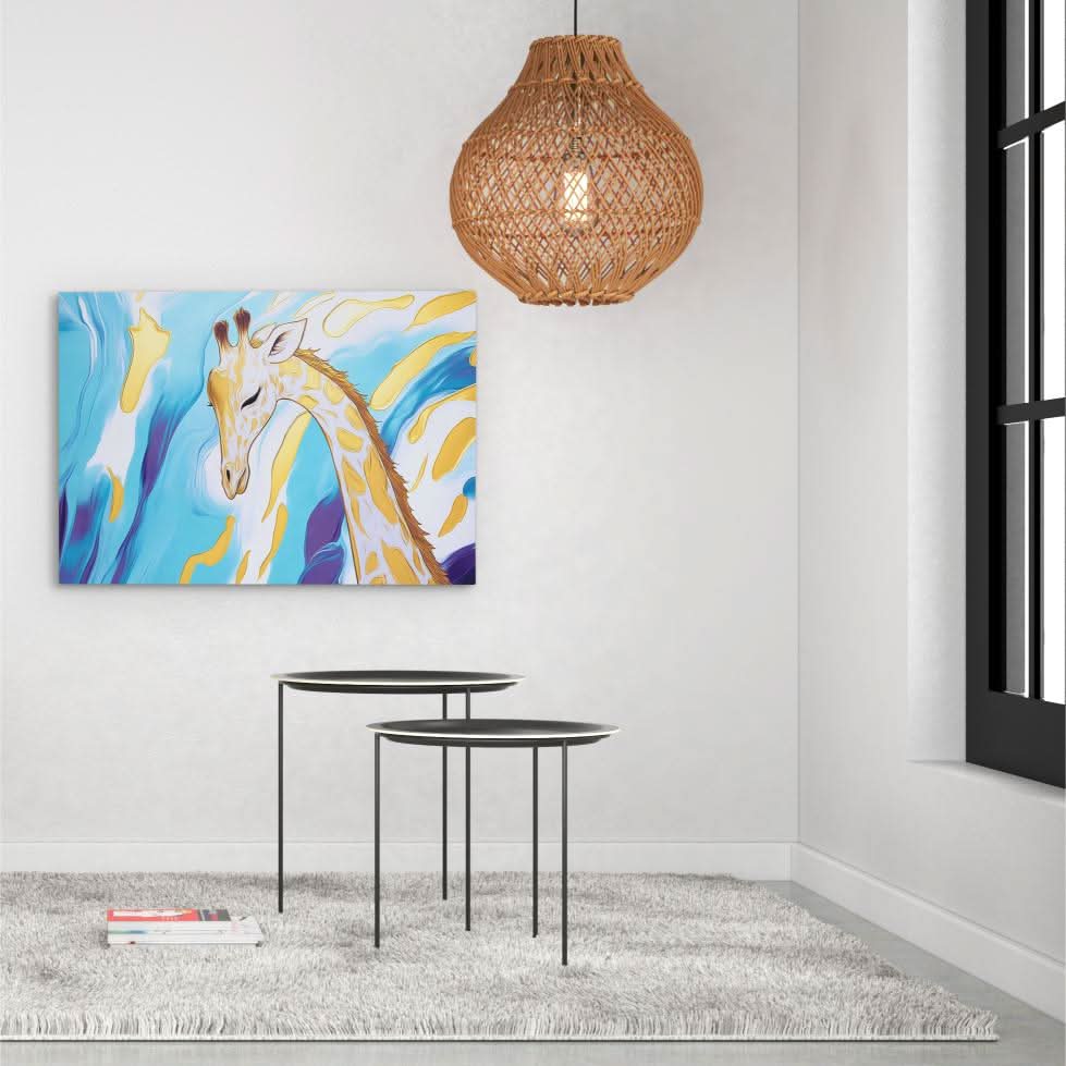 Radiant Tranquility Giraffe - Oversized Giraffe Canvas Wall Art