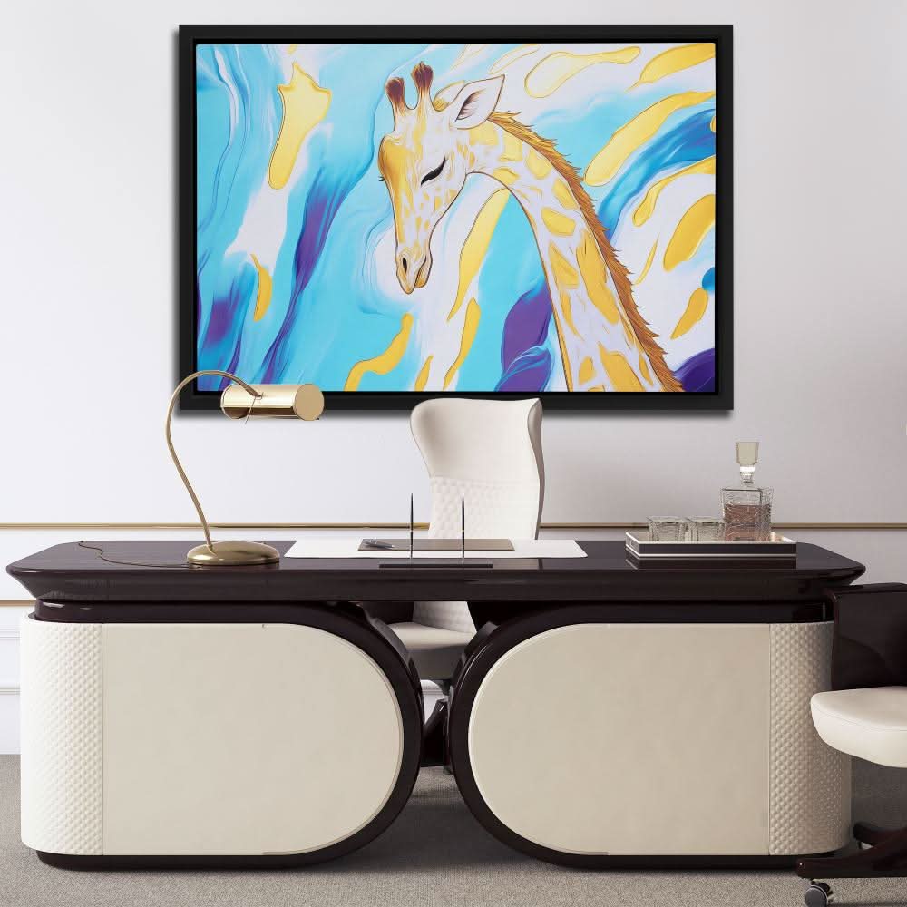 Radiant Tranquility Giraffe - Large Abstract Canvas Print
