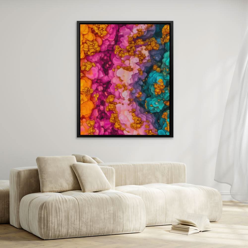 Rainbow Bloom - Mineral Art for Dining Room