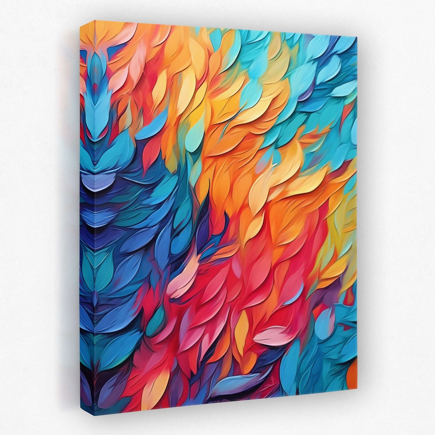 Rainbow Feather Symphony - Luxury Wall Art