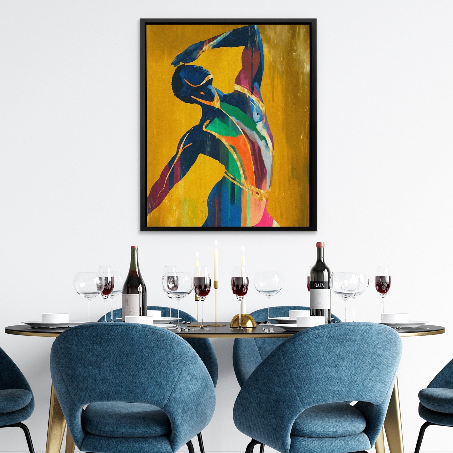Rainbow Figure Dancing - Luxury Wall Art