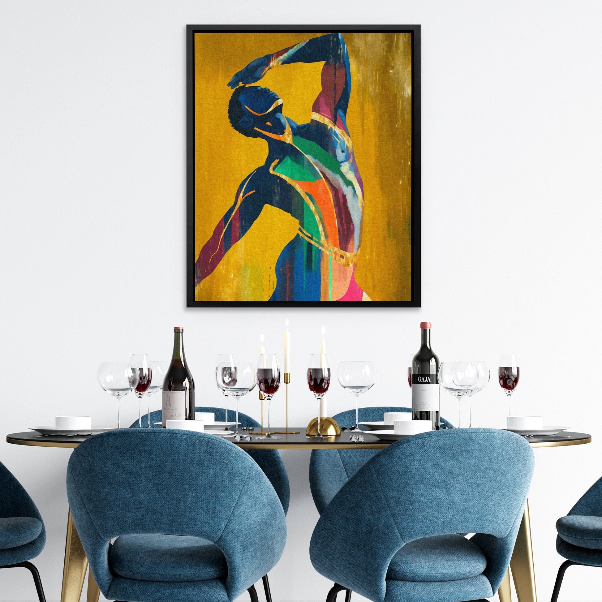Rainbow Figure Dancing - Luxury Wall Art