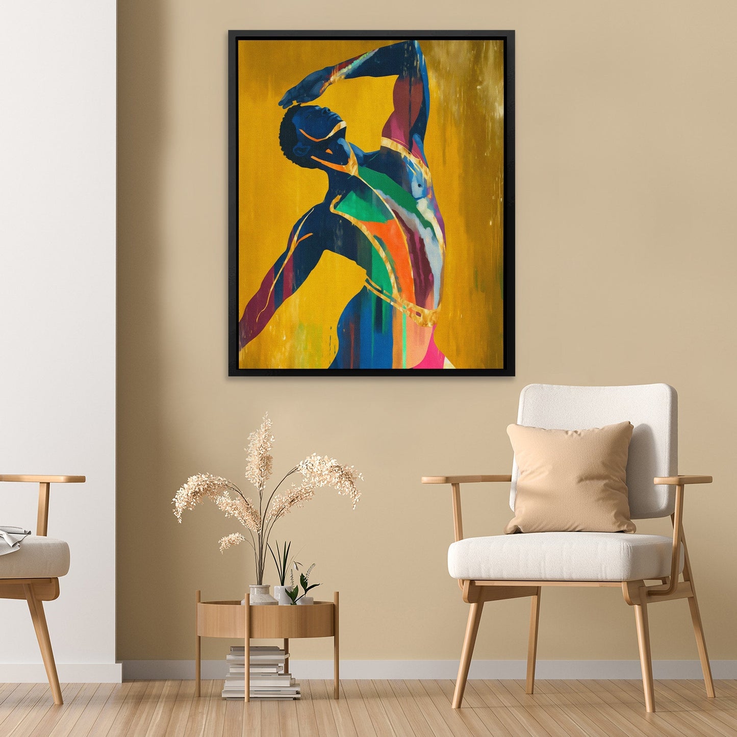 Rainbow Figure Dancing - Luxury Wall Art