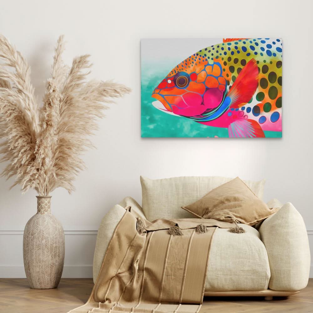 Rainbow Fish - Large Modern Canvas Print