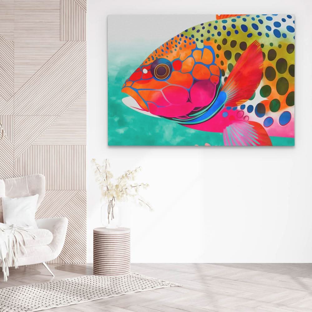 Rainbow Fish - Colorful Beach Canvas Print