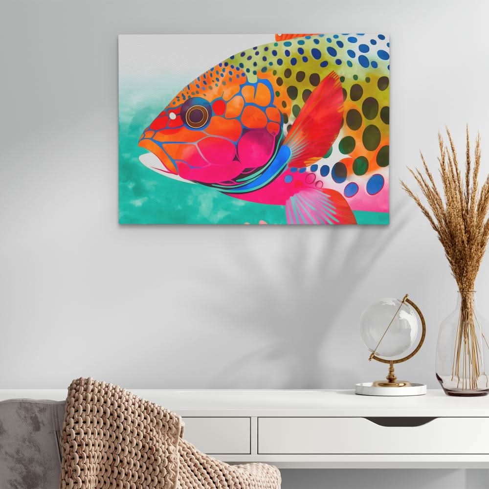 Rainbow Fish - Colorful Wall Art for Living Room